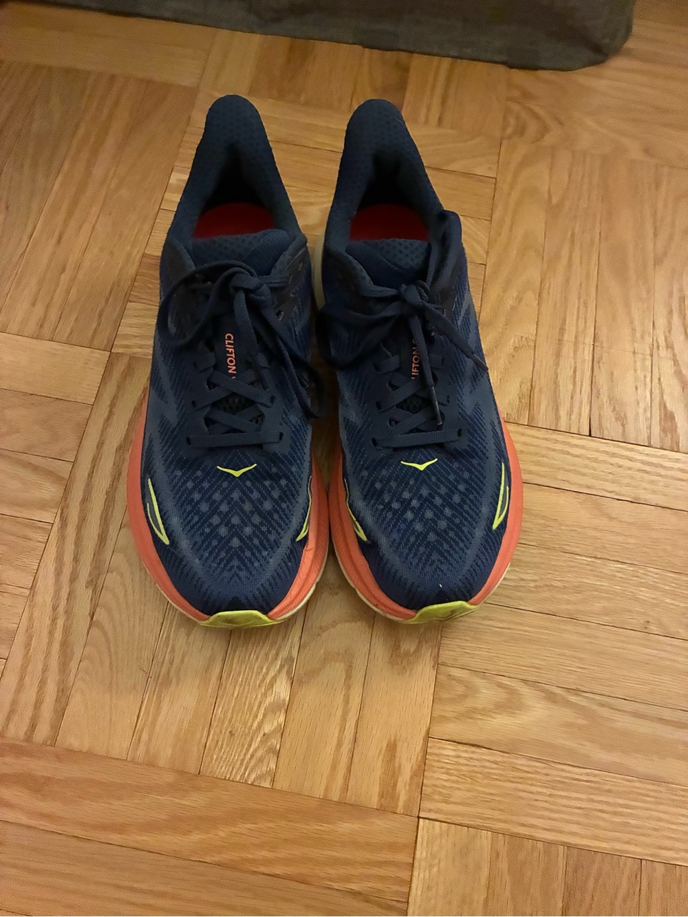 Hoka Clifton 9 Women’s Navy and Pink Sneaker